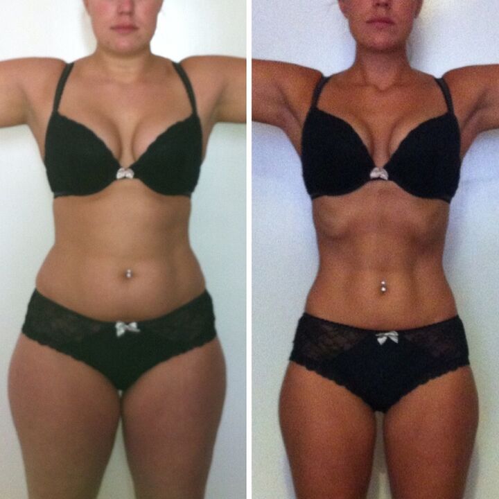 O resultado dunha moza perda de peso nunha semana coa axuda de dieta e exercicio